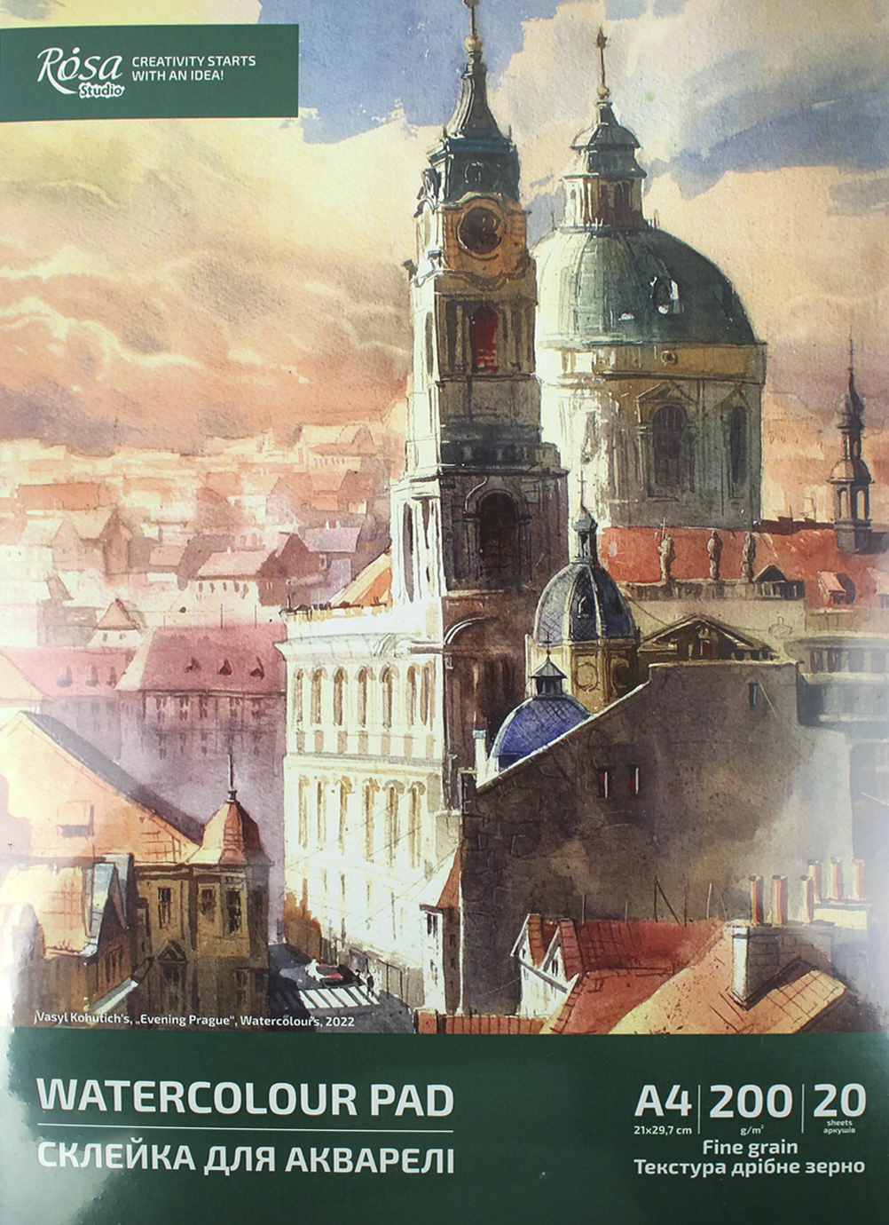 Альбом для аквар. склейка 20/200 А4 №39820004/3480/ROSA Studio/(10) — фото товару | Канцелярський Сад