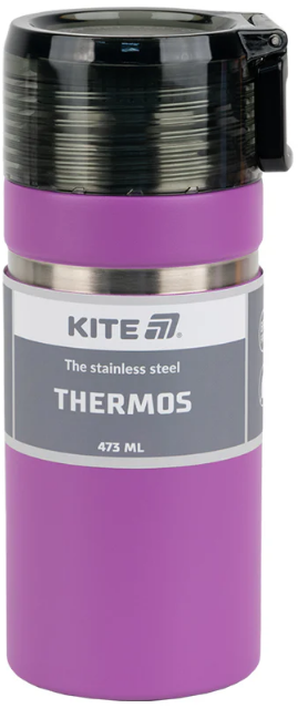 Термос 0,47л "Kite" фіолетовий №K25-320-3 — фото товару | Канцелярський Сад