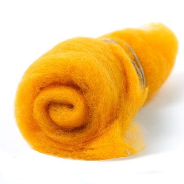 Вовна для валяння кардочесана,св.-помаранчева 5г №K2002 — купити | Канцелярський Сад