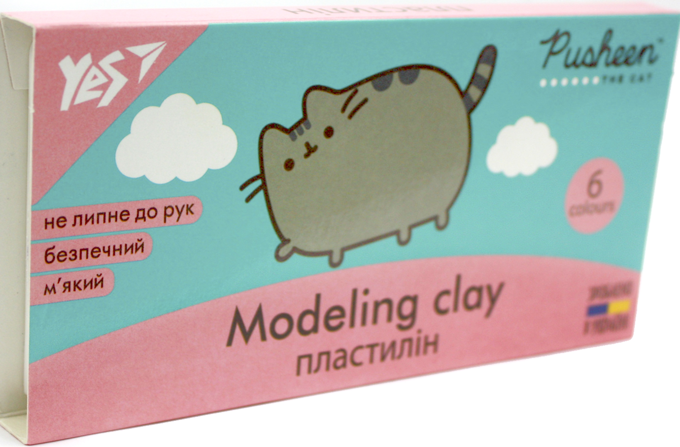 Пластилін "Yes" Pusheen 6 кольор. 120гр №540608(40) — фото товару | Канцелярський Сад