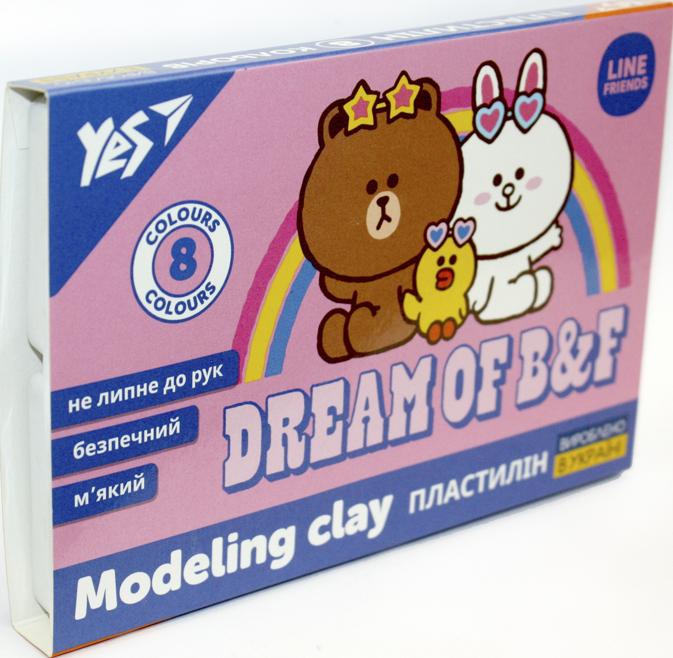 Пластилін "Yes" Line Friends 8 кольор. 160гр №540631(30) — фото товару | Канцелярський Сад