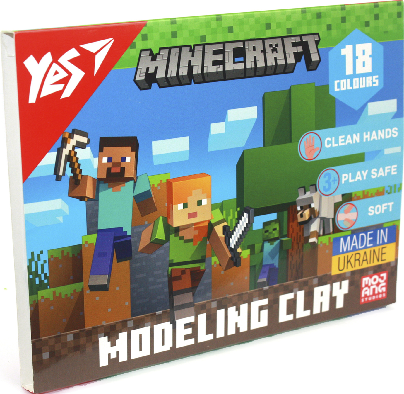 Пластилін "Yes" Minecraft 18 кольор. 360гр №540678(14) — купити | Канцелярський Сад
