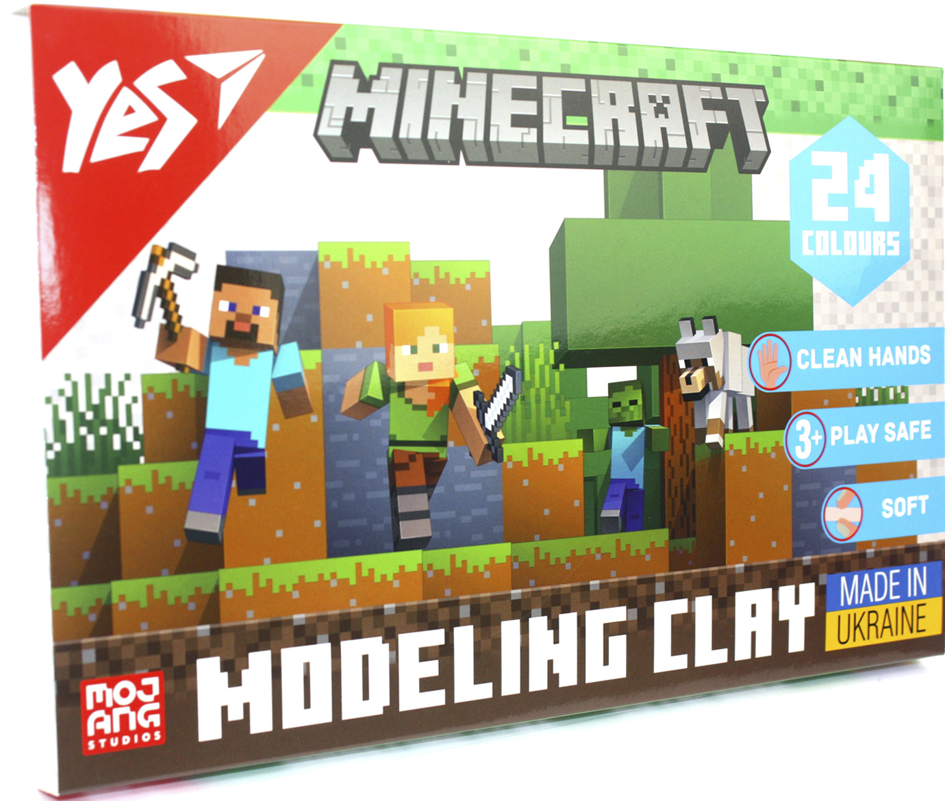 Пластилін "Yes" Minecraft 24 кольор. 480гр №540682(14) — фото товару | Канцелярський Сад