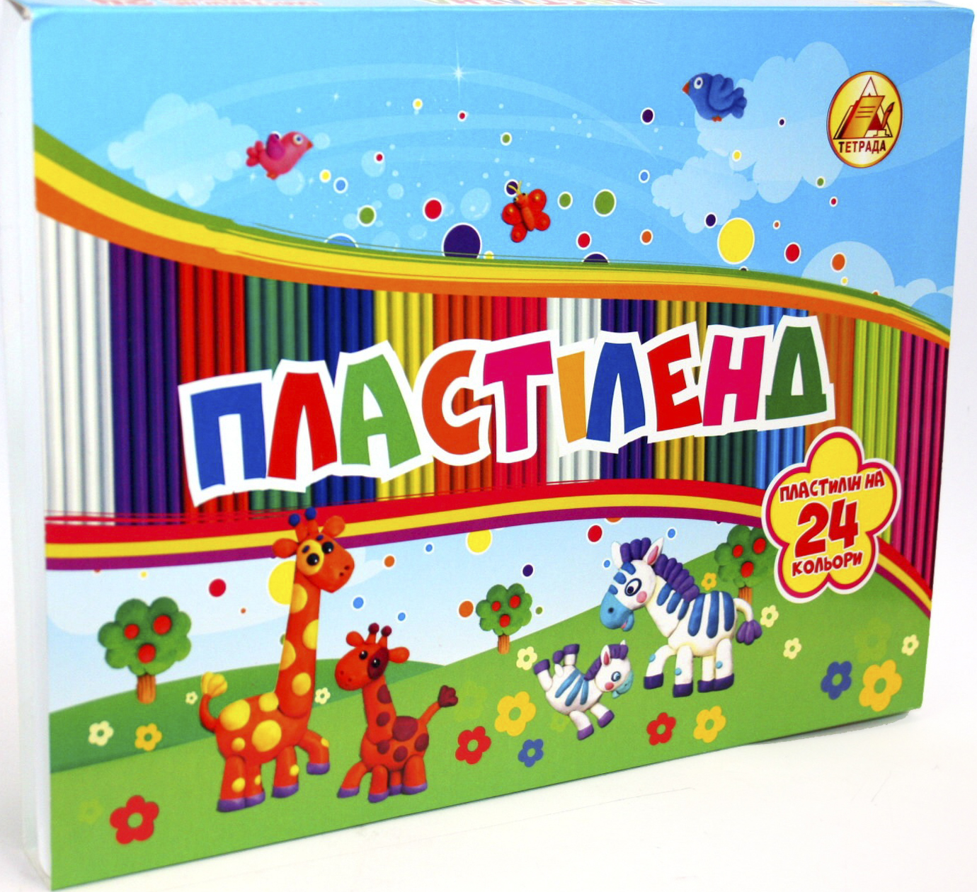 Пластилін "Тетрада" Ліпландія/Пластіленд 24 кольор. 370гр(20) — фото товару | Канцелярський Сад