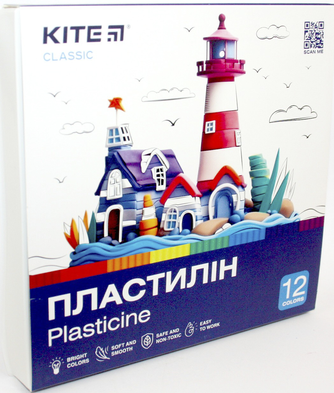 Пластилін "Kite" Classic 12 кольор. 240гр №K-1086(20) — фото товару | Канцелярський Сад