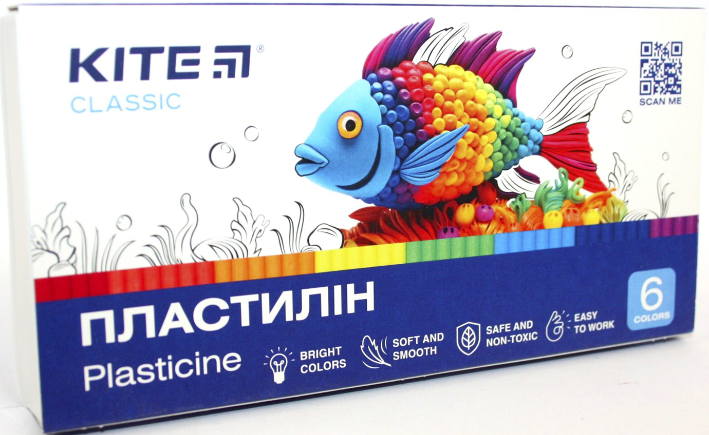 Пластилін "Kite" Classic 6 кольор. 120гр №K-081(40) — фото товару | Канцелярський Сад