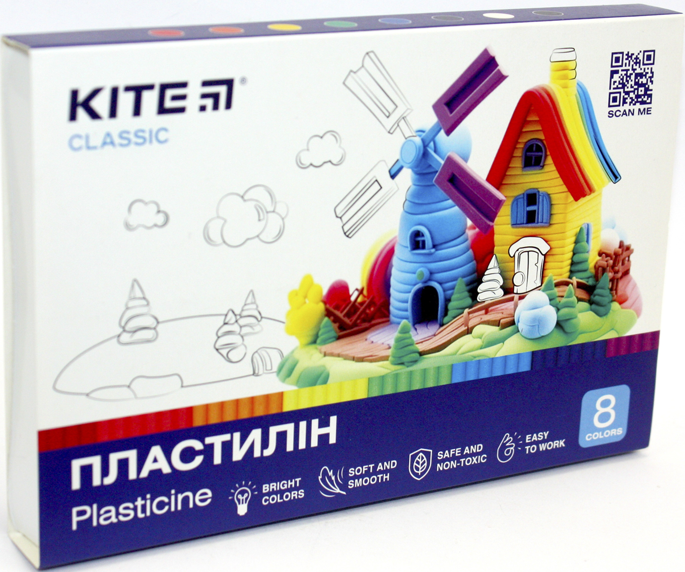 Пластилін "Kite" Classic 8 кольор. 160гр №K-082(30) — фото товару | Канцелярський Сад