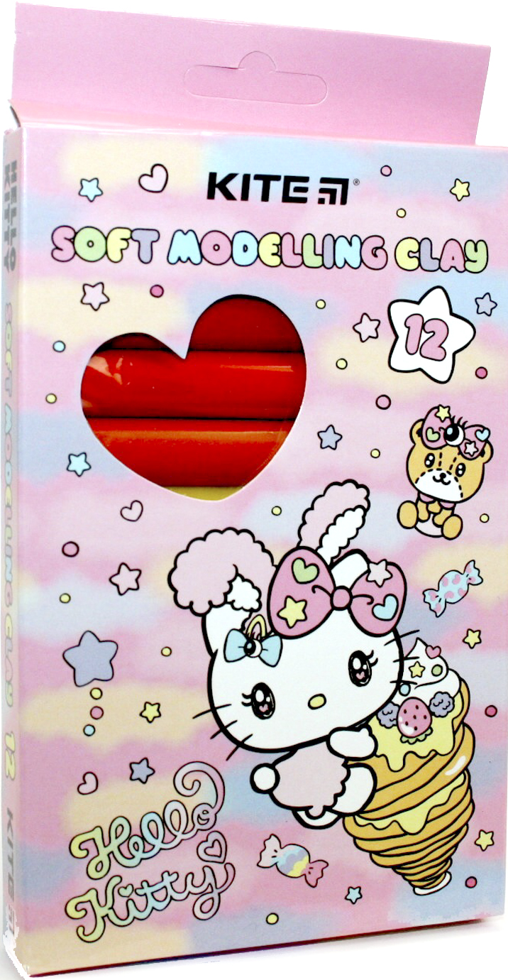 Пластилін "Kite" Hello Kitty 12 кольор. 200гр воск. №HK23-086(60) — фото товару | Канцелярський Сад
