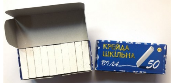 Крейда біла "Тетрада" №ТЕ12538 50шт шкільна(1)(30) — купити | Канцелярський Сад