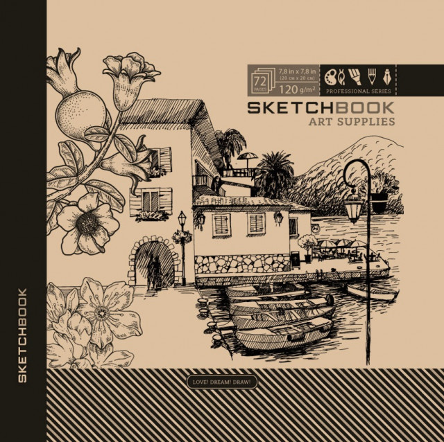 Скетчбук 36/120 В5 б/лін. крафт. №7БЦ/БК27/4/2144/Мандарин/(10) — фото товару | Канцелярський Сад