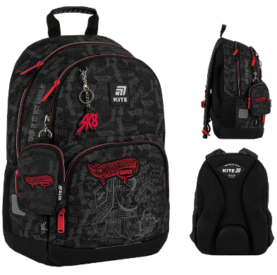 Рюкзак "Kite" Education Hot Wheels 2від.,4карм.№HW25-585M(6) — фото товару | Канцелярський Сад