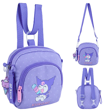 Рюкзак-сумка "Kite" Kuromi дитяча 2від. №HK25-2620-2 — фото товару | Канцелярський Сад
