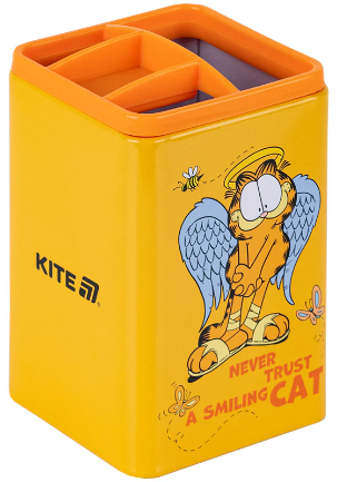 Стакан для ручок "Kite" №GF25-105 квадр. Garfield(12)(96) — фото товару | Канцелярський Сад