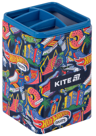 Стакан для ручок "Kite" №HW25-105 квадр. Hot Wheels(12) — фото товару | Канцелярський Сад