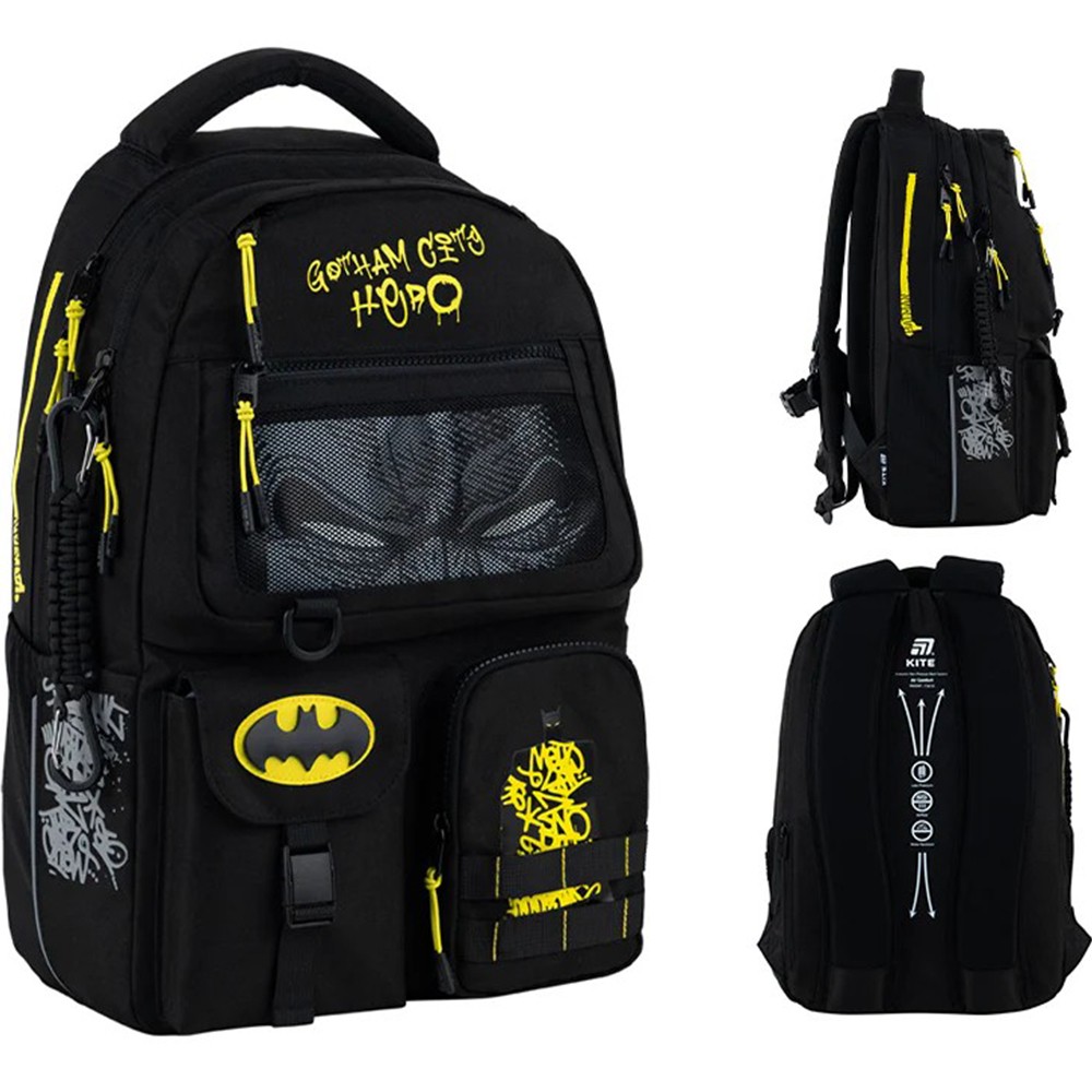 Рюкзак "Kite" Education teens DC Batman 2від.,7карм. №DC25-2587M(10) — фото товару | Канцелярський Сад
