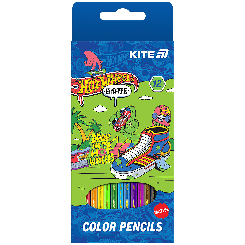 Олівці кольор. 12 кольор. "Kite" №HW25-051-2 Hot Wheels-2(12)(240) — фото товару | Канцелярський Сад