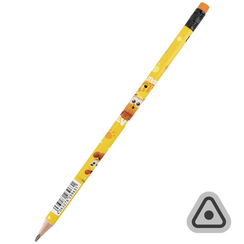 Олівець гр. "Kite" №GF25-046 Garfield з гумкою,тригран.,в тубі(36)(432) — фото товару | Канцелярський Сад