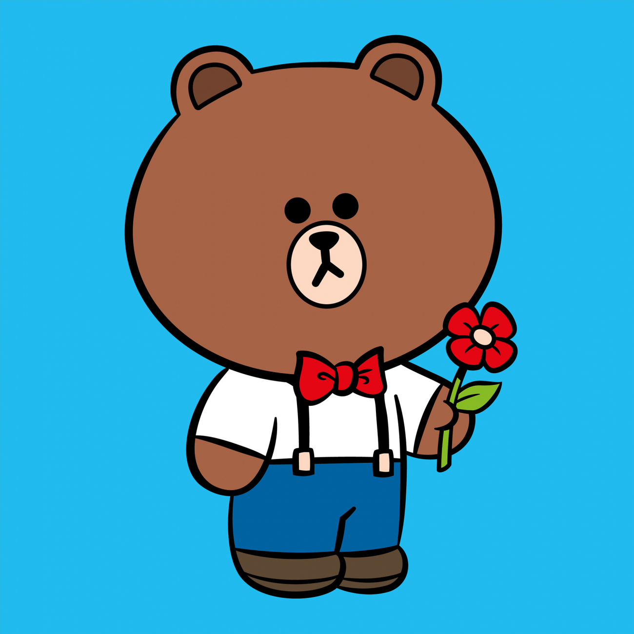 Картини по номерах "Лайн Френдс. Браун з квіткою" 25х25см,полотно кольор. №955020/Santi/ — фото товару | Канцелярський Сад