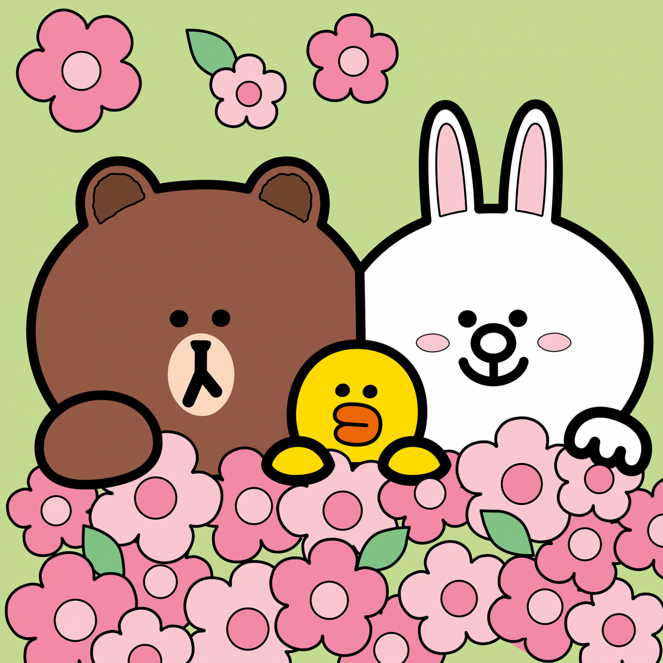 Картини по номерах "Лайн Френдс.Браун,Саллі та Коні у квітах" 25х25см №955369/Santi/(30) — фото товару | Канцелярський Сад