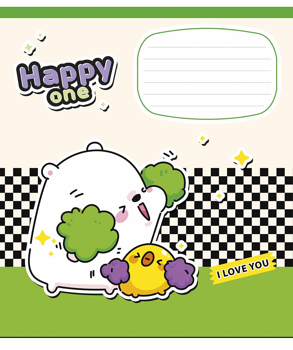 Зошит 12арк. кліт. Школярик "Happy one" виб.УФ-лак №012-3532K(30)(300) — фото товару | Канцелярський Сад