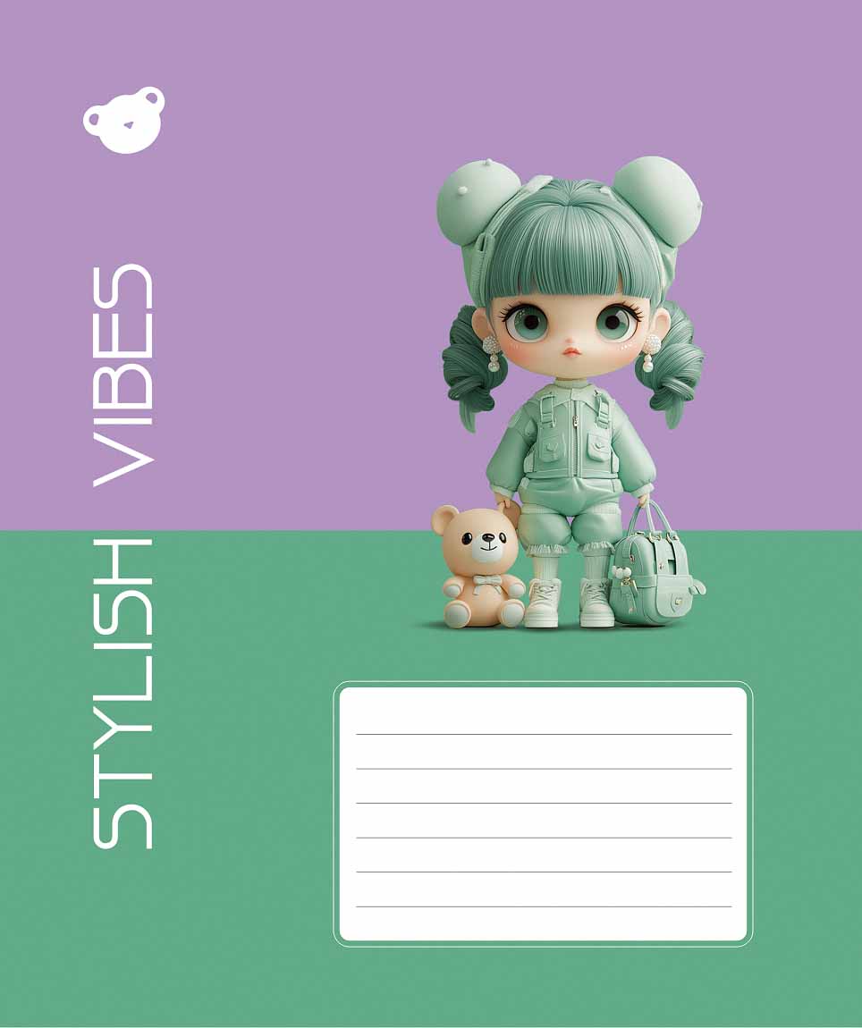 Зошит 18арк. лін. Школярик "Stylish vibes" ВД-лак №018-3568L(25)(250) — фото товару | Канцелярський Сад