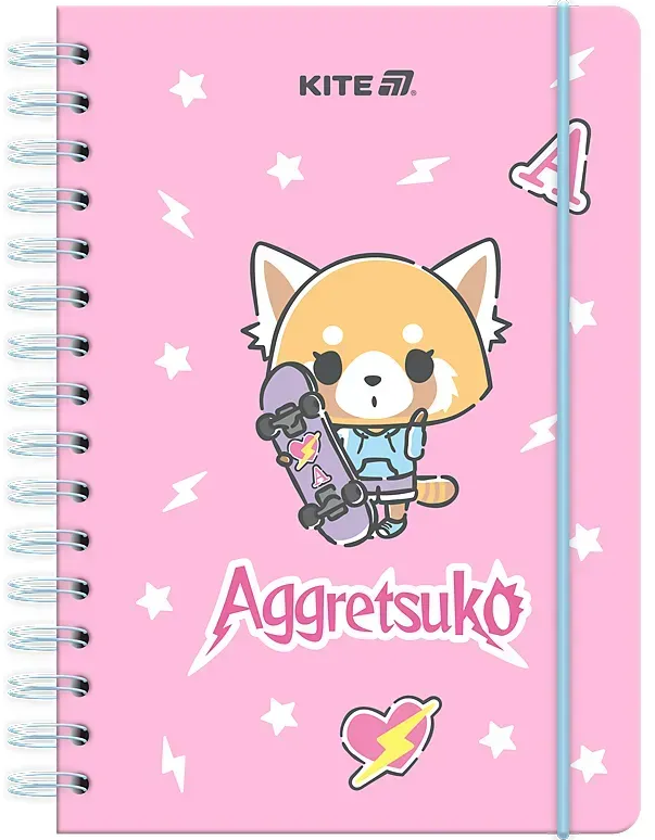 Блокнот пруж. А5 80арк. кліт. тв. обкл. Aggretsuko №AR25-190/Kite/(20) — фото товару | Канцелярський Сад