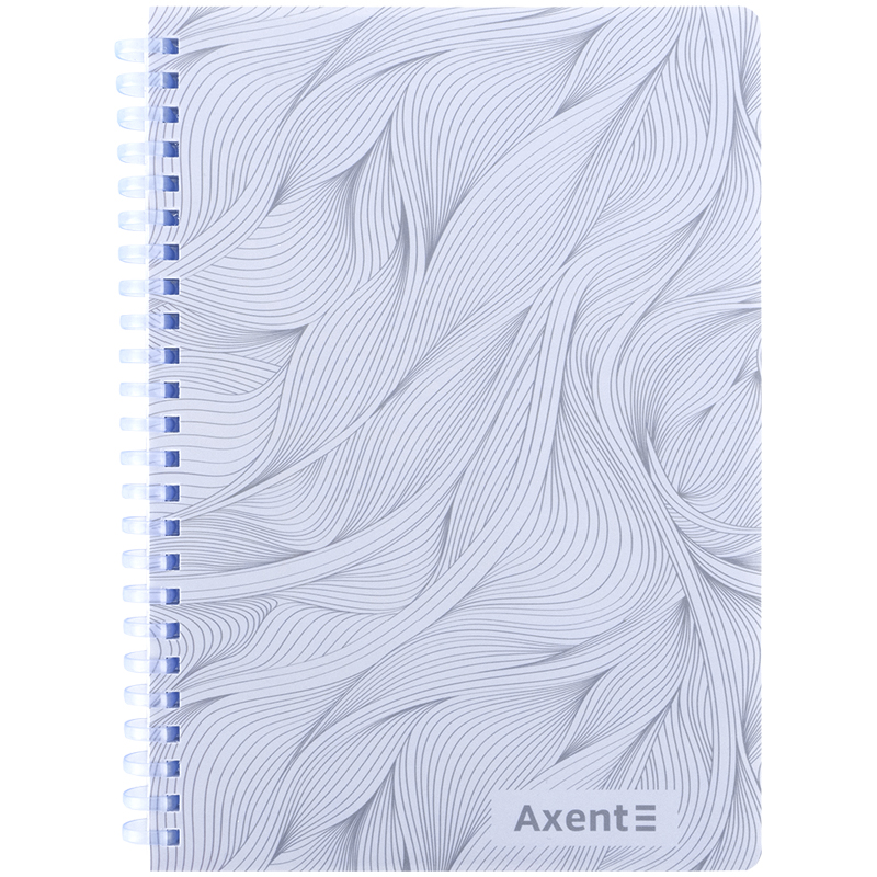 Блокнот пруж. А5 80арк. кліт. пласт. обкл. блакитний №8472-3-A/Axent/(1)(24) — фото товару | Канцелярський Сад