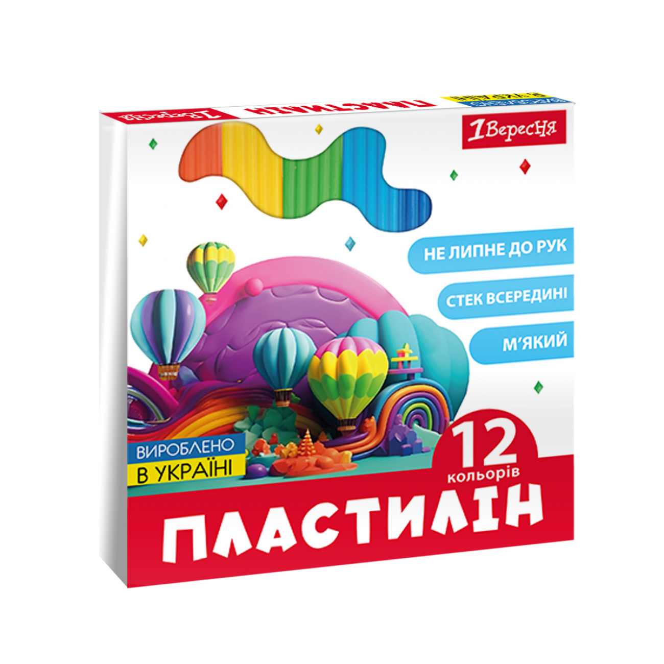 Пластилін "1В" Classic 12 кольор. 240гр №540671(20) — купити | Канцелярський Сад