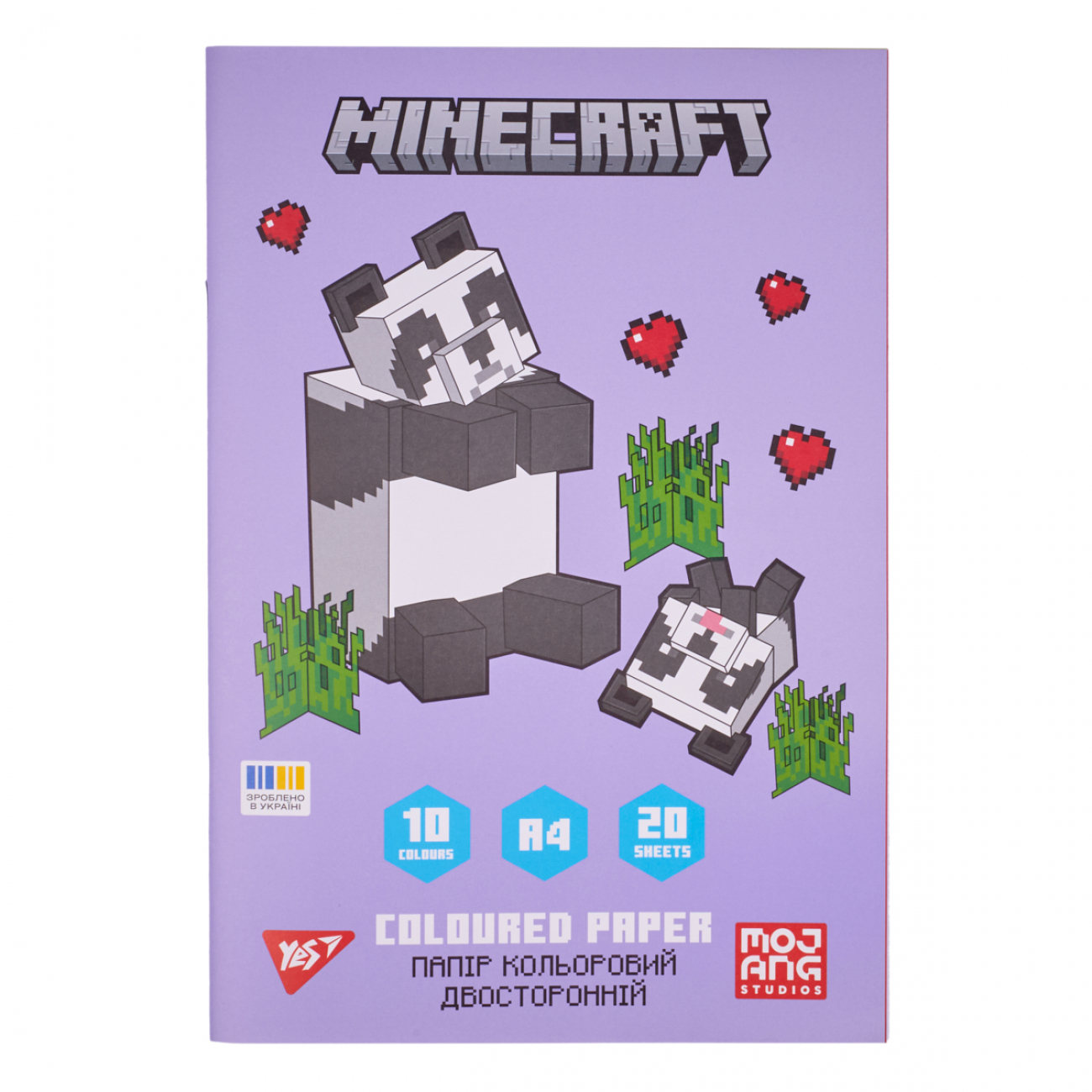 Папір кольор. А4 двостор. 20арк./10кольор. Minecraft.Spring №955462/Yes/(50) — фото товару | Канцелярський Сад