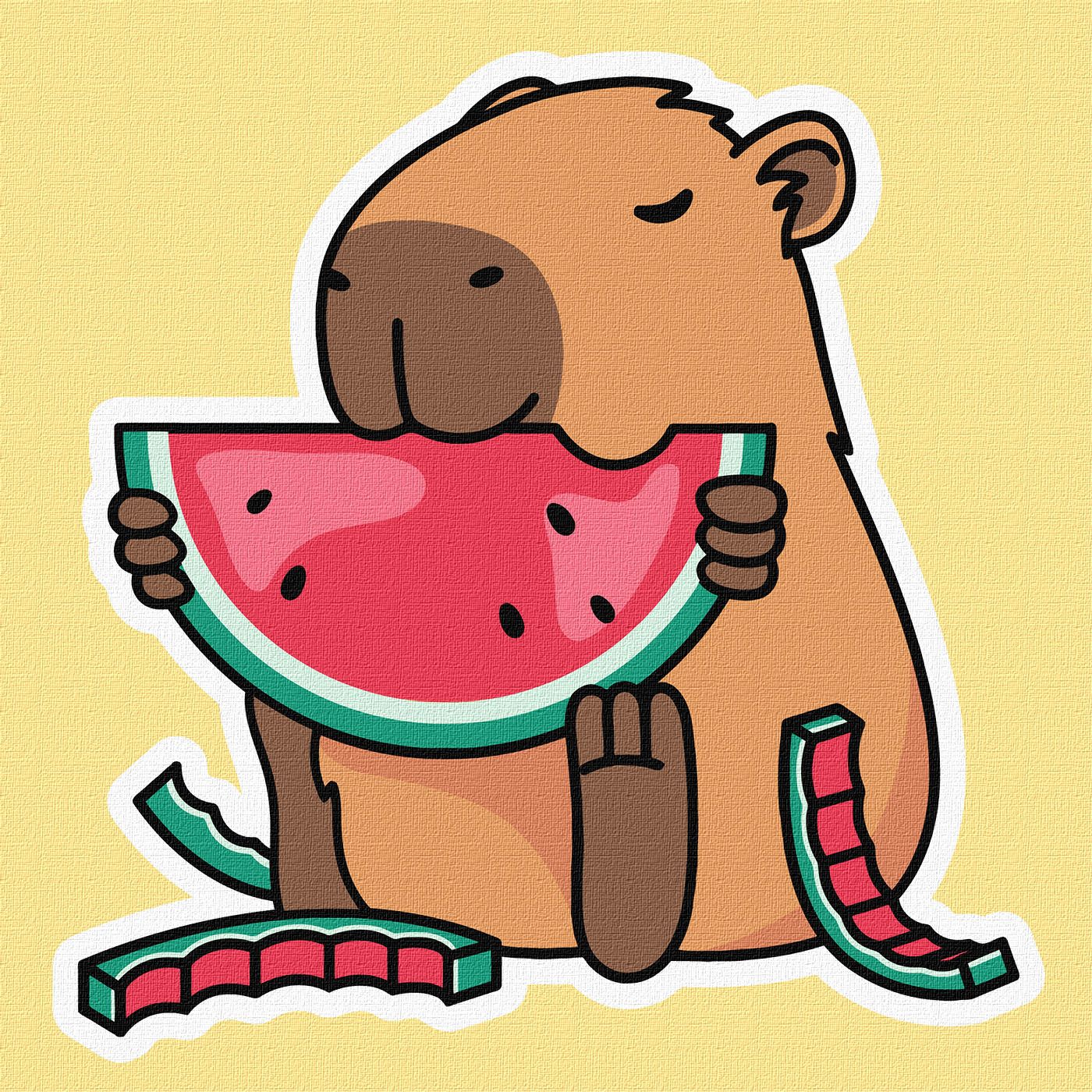 Картини по номерах акрил. для дітей "Капібара і Херсонський кавун" 40х40см №KHO6749/Ідейка — фото товару | Канцелярський Сад