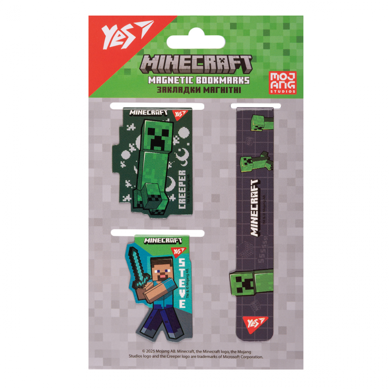 Закладка магніт. "Yes" №708345 Minecraft.Boom 3ш(10)(50) — фото товару | Канцелярський Сад