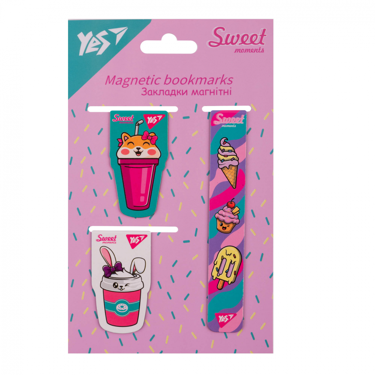 Закладка магніт. "Yes" №708352 Sweet Cream 3 шт(10)(50) — фото товару | Канцелярський Сад