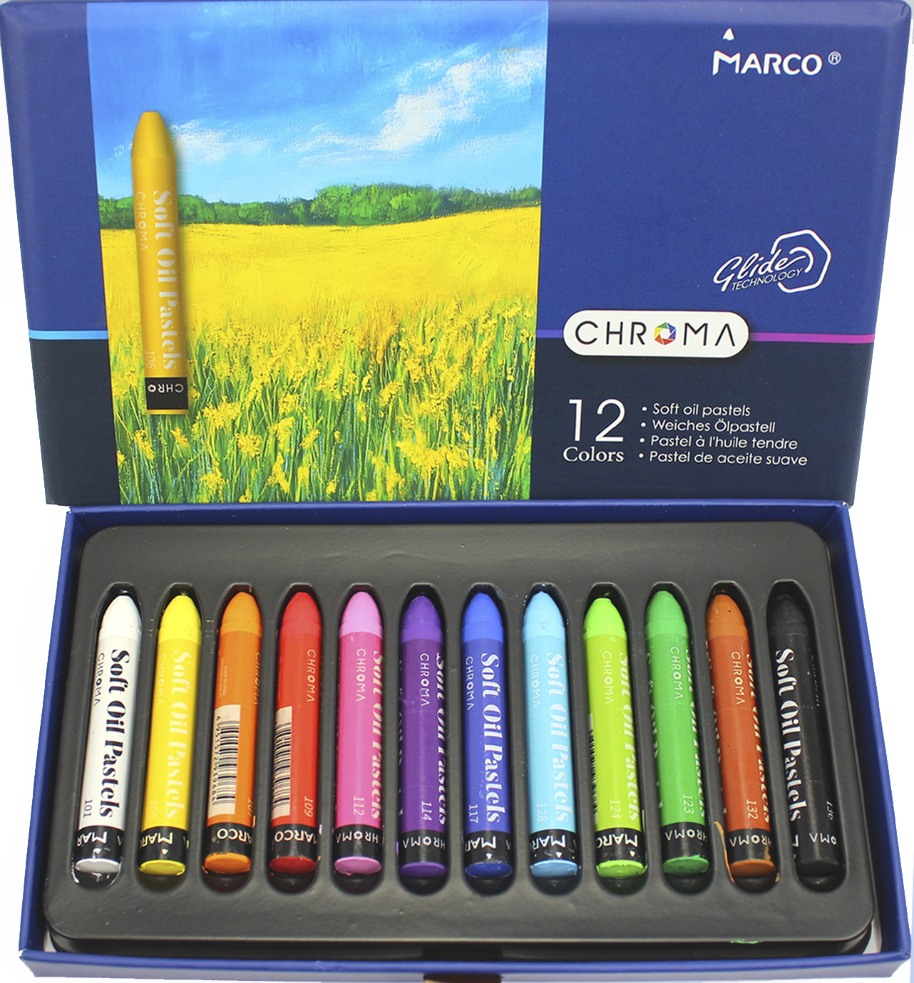 Набір олівців-пастелі 12кольор. "Marco" Chroma №E1091-12CB(24) — фото товару | Канцелярський Сад