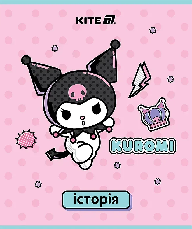 Зошит 48арк. кліт. "Kite" Предметка-Історія софт тач. УФ лак Kuromi №HK25-240-4(10)(200) — фото товару | Канцелярський Сад