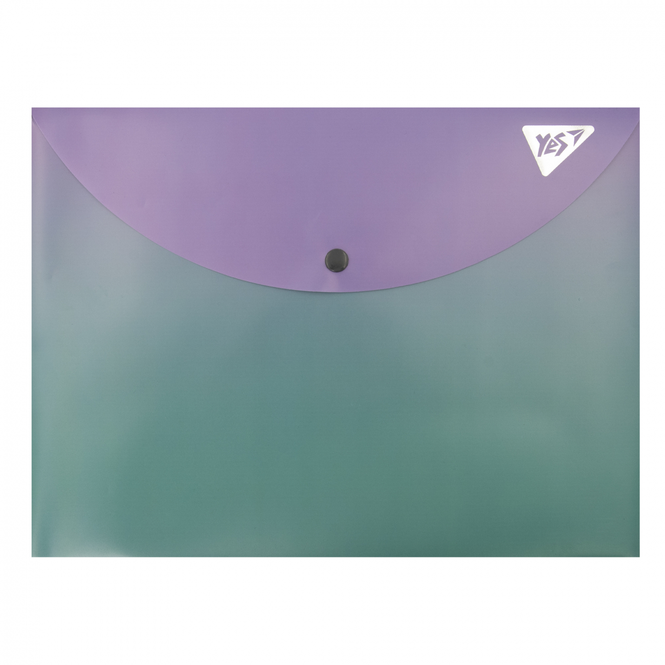 Папка-конверт "Yes" №492293 А4 Fusion на кнопці,фіолетово-зелена(12)(60) — фото товару | Канцелярський Сад