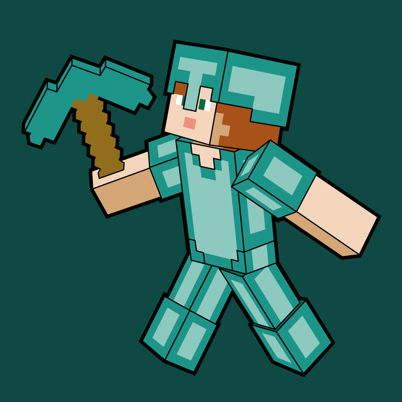 Картини по номерах"Майнкрафт.Алекс в алмазній броні"25х25см,кольор.полотно№955027/Santi/ — фото товару | Канцелярський Сад