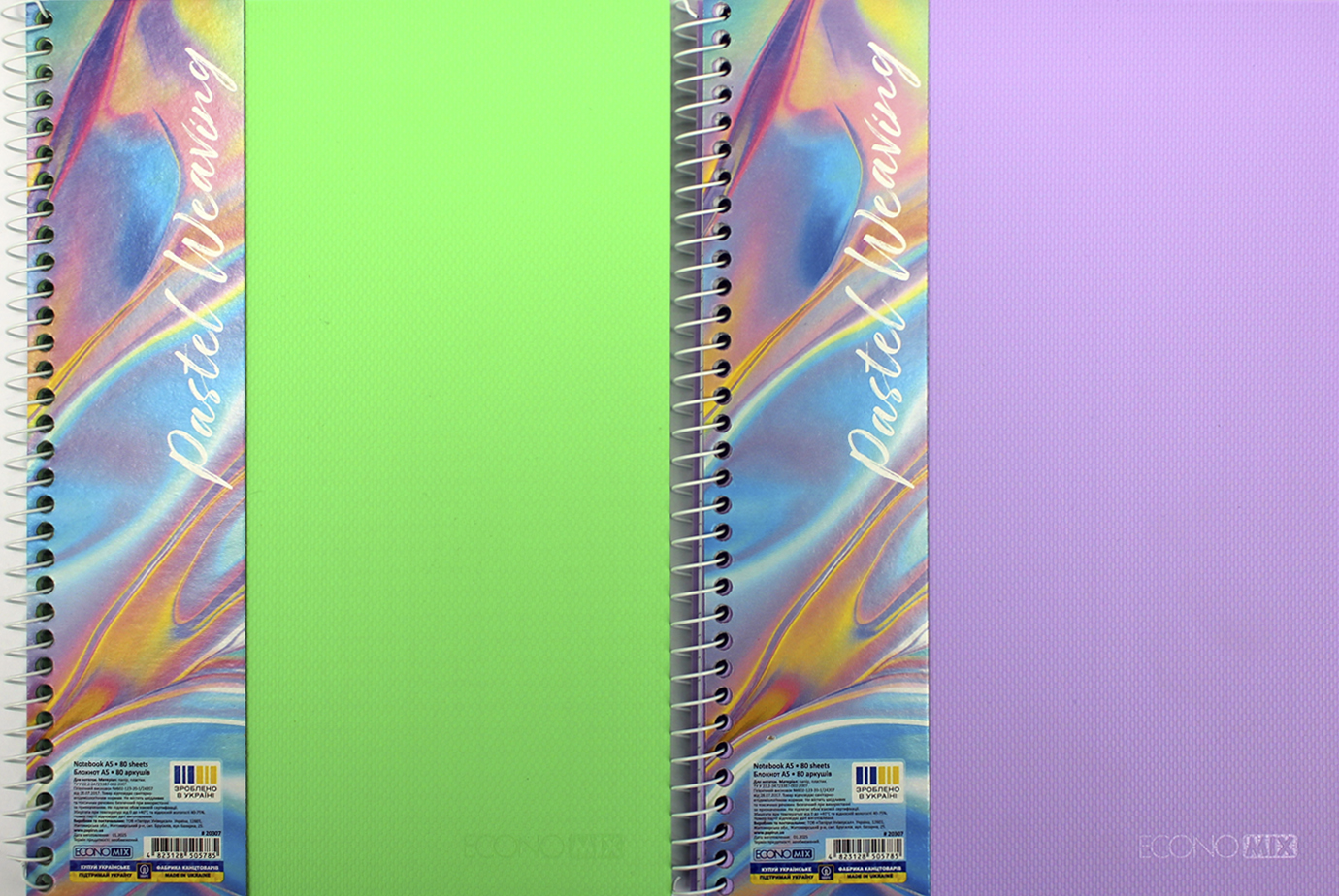Блокнот пруж. бок. А5 80арк. кліт. пласт. обкл. №E20307/Economix/(4)(56) — фото товару | Канцелярський Сад