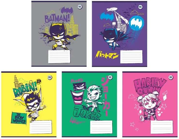 Зошит 12арк. кліт. "Kite" софт тач+УФ лак DC Comics №DC25-232(25)(600) — фото товару | Канцелярський Сад