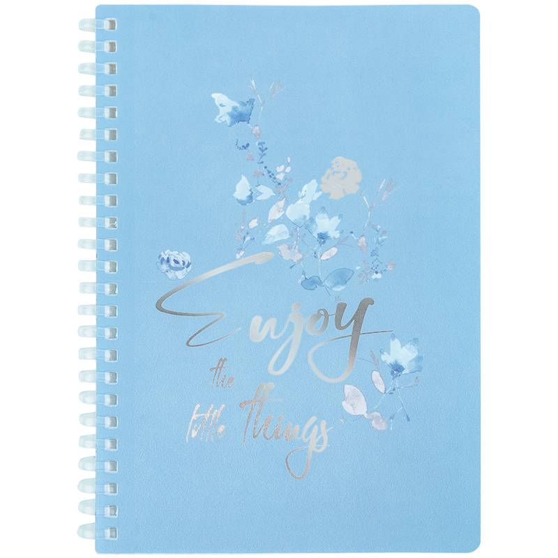 Блокнот пруж. А5 80арк. кліт. пласт. обкл. "Flower Sym 2" №8033-6-A/Axent/(1)(60) — фото товару | Канцелярський Сад