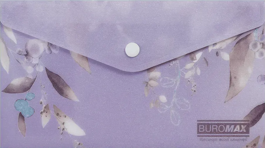 Папка-конверт "Buromax" №BM.3853-48 DL Arabeski на кнопці,матов. напівпрозор.,сливова(12) — фото товару | Канцелярський Сад