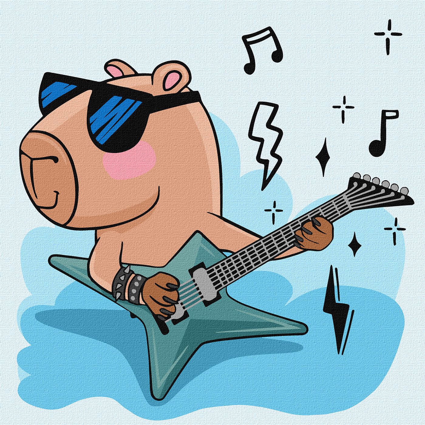 Картини по номерах акрил. для дітей "Капібара рок-зірка" 30х30см №KHO1275/Ідейка/ — фото товару | Канцелярський Сад