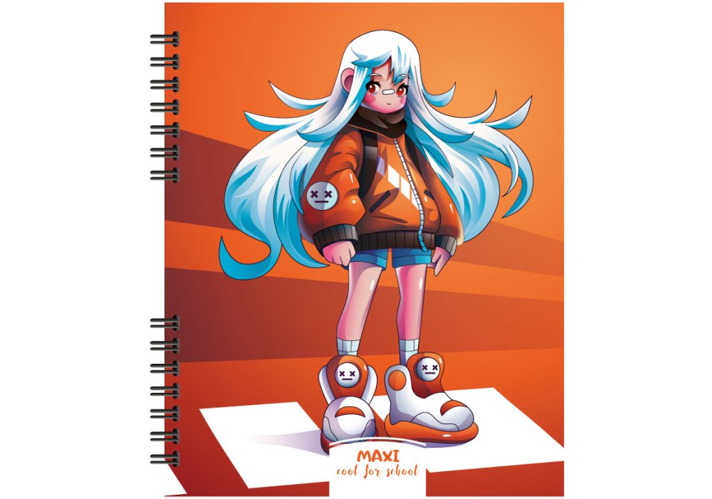 Блокнот пруж. В5 60арк. кліт. пласт. "Maxi" №MX26309(40) — фото товару | Канцелярський Сад