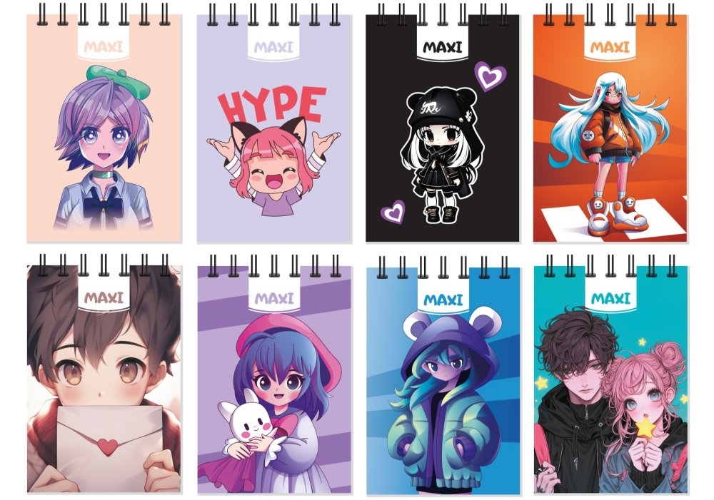 Блокнот пруж. А7 80арк. кліт. пласт. "Maxi" №MX26313(8)(96) — фото товару | Канцелярський Сад