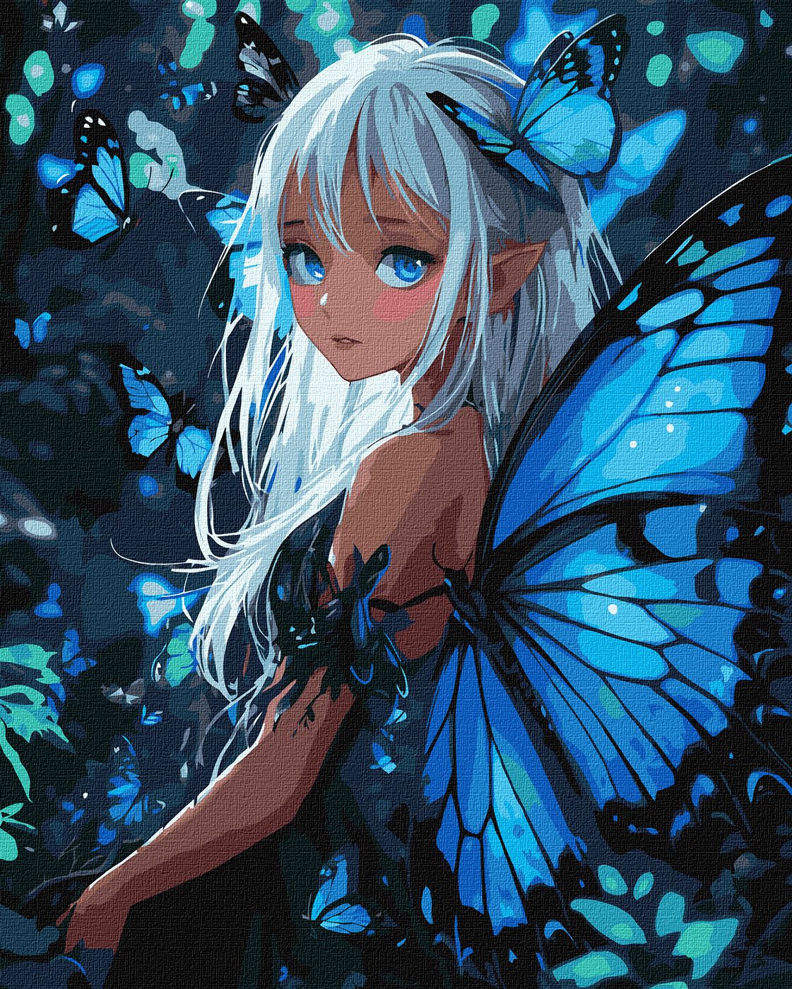 Картини по номерах акрил. "Чарівні метелики з фарбами металiк" 40х50см №KHO8561/Ідейка/ — фото товару | Канцелярський Сад