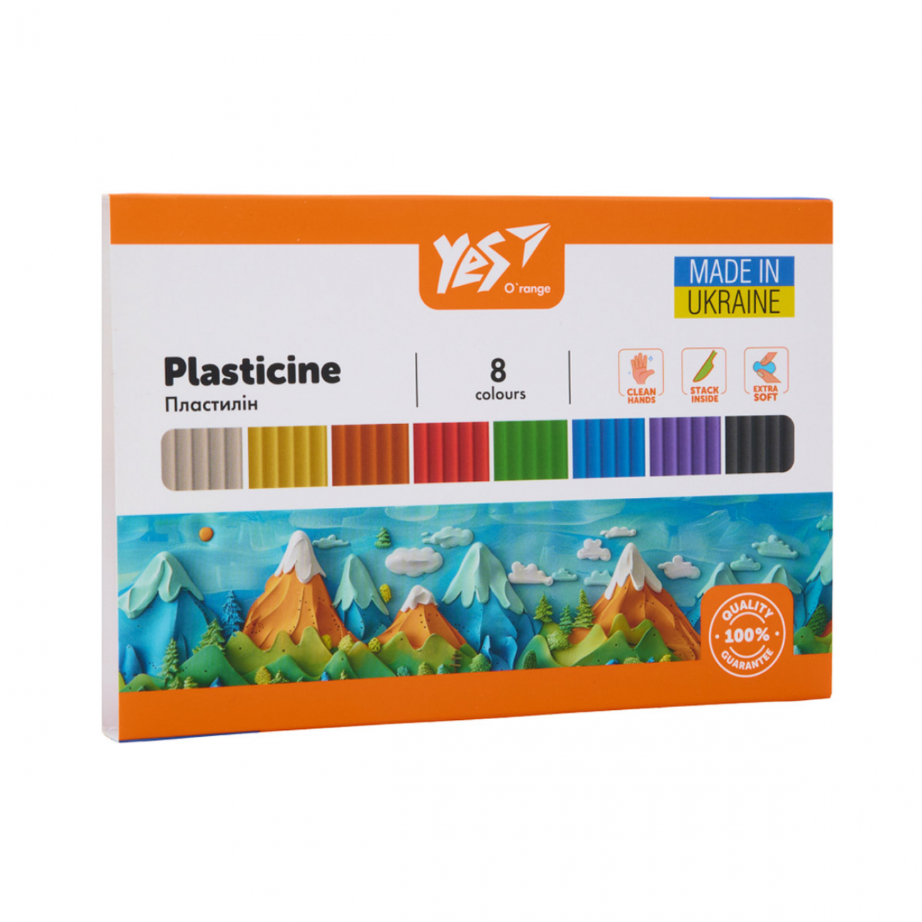 Пластилін "Yes" O'range Line 8 кольор. 160гр №540687(30) — фото товару | Канцелярський Сад