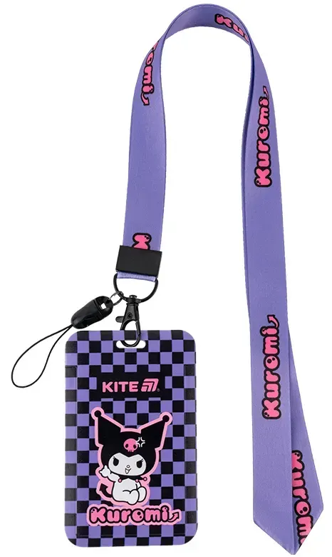 Бейдж-слайдер "Kite" зі шнурком №HK25-450 Kuromi(24) — фото товару | Канцелярський Сад