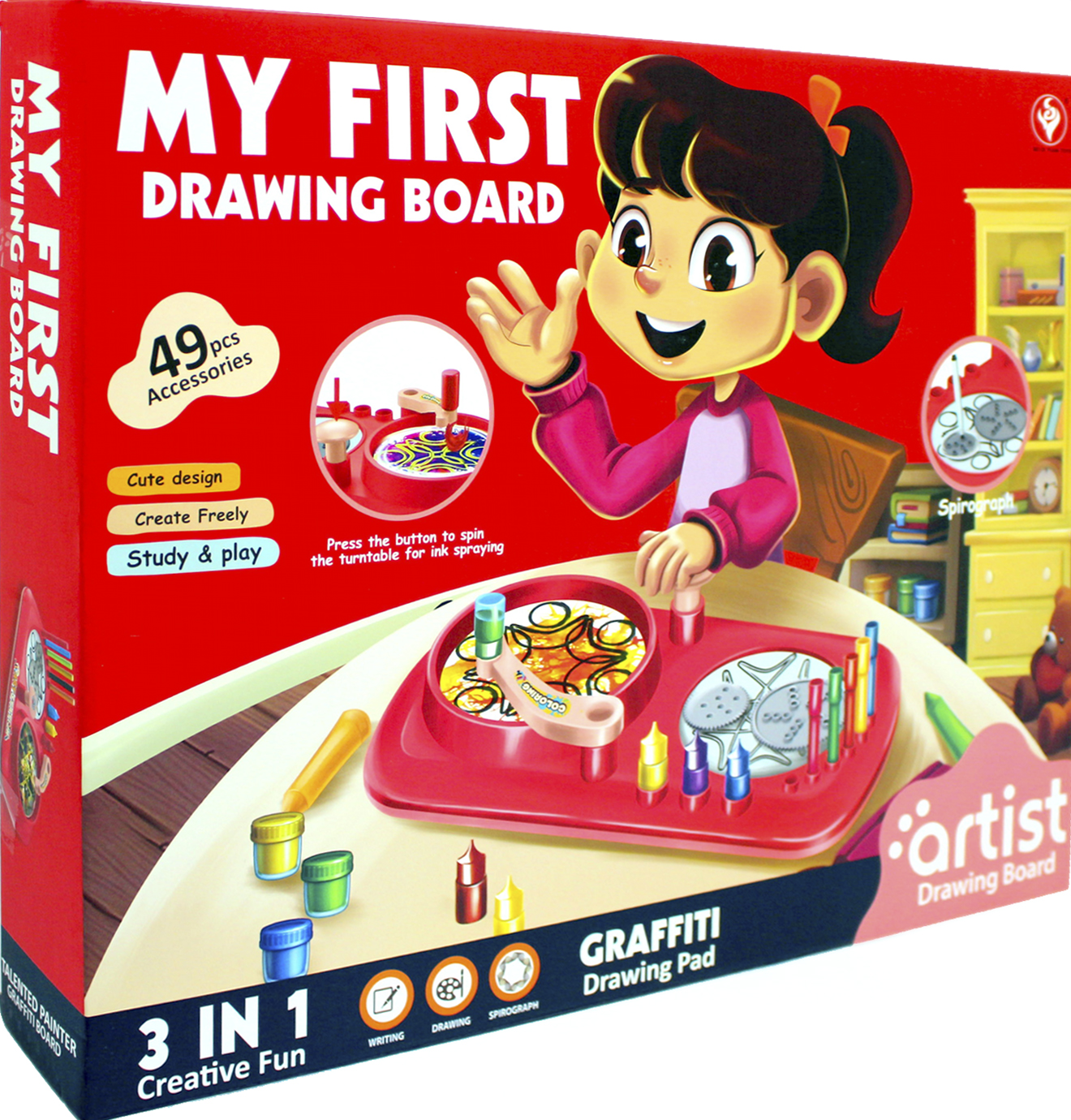 Набір для творч. 3в1 спірограф, спінарт, ігрове поле,45х36х7см №050-86(24) — купити | Канцелярський Сад