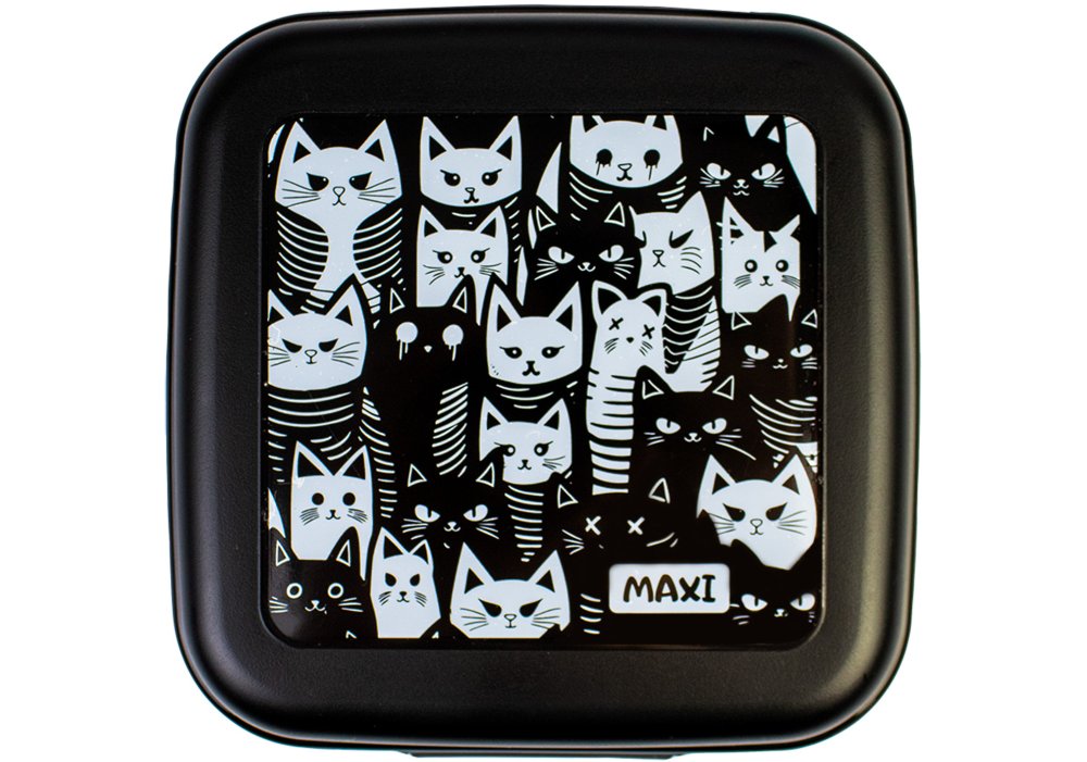 Ланч бокс пласт. "Maxi" 850мл чорний №MX98139(15) — фото товару | Канцелярський Сад