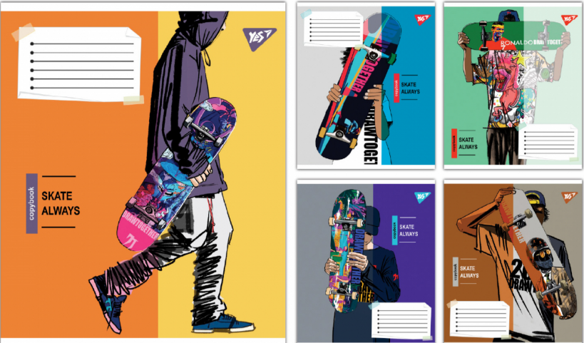 Зошит 48арк. кліт. Yes Skate is always №767814(10)(200) — фото товару | Канцелярський Сад