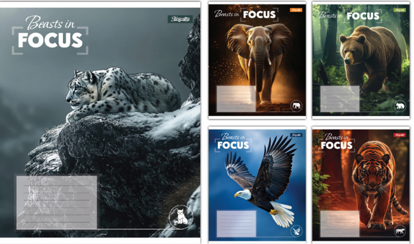 Зошит 60арк. кліт. 1В Beasts in Focus №768062(10)(160) — фото товару | Канцелярський Сад